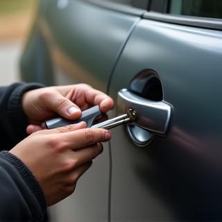 Technicien ouvrant une porte de voiture